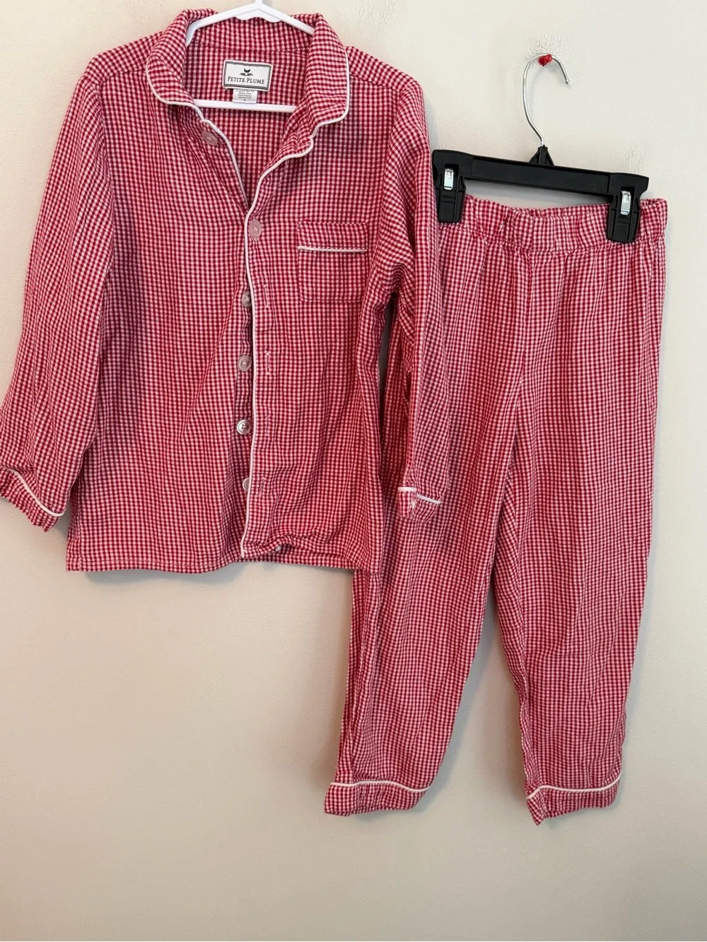 Petite Plume Red Gingham Kids Pajama Set